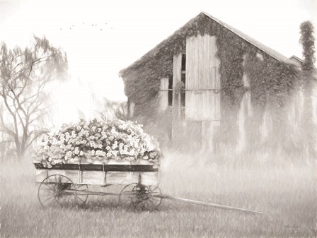 Country Flower Wagon by Lori Deiter art print