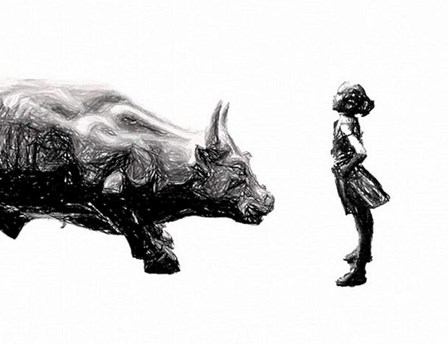 New York Wall Street Fearless Girl by Color Me Happy art print