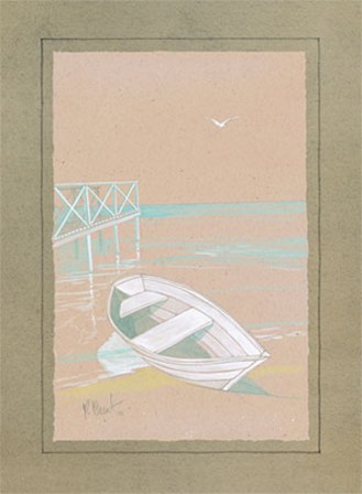 White Dinghy by Paul Brent art print