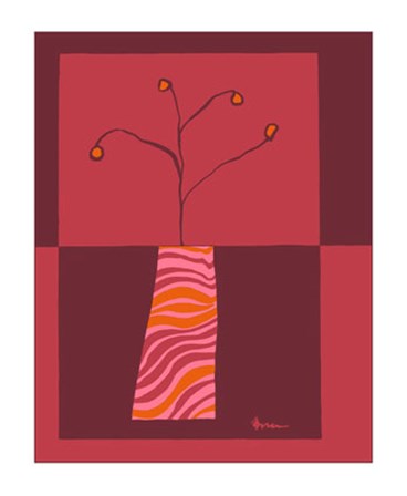 Minimalist Flowers in Orange I by Jennifer Goldberger art print