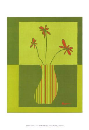 Minimalist Flowers in Green III by Jennifer Goldberger art print