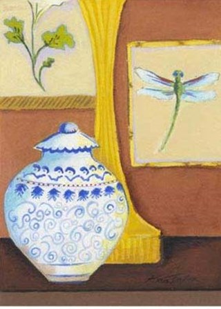 Dragonfly with Blue Porcelain by Kris Taylor art print