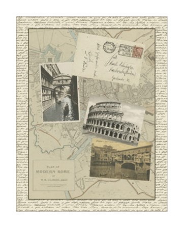 Vintage Map of Rome by Vision Studio art print