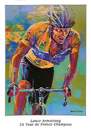 Lance Armstrong - 7X Tour de France Champion by Malcolm Farley art print