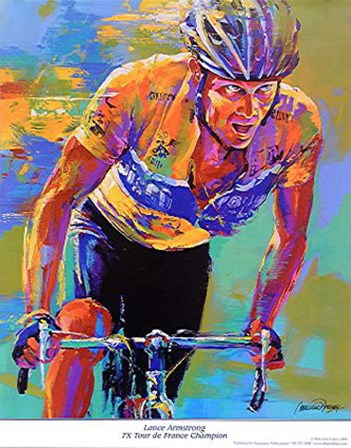 Lance Armstrong - 7X Tour de France Champion by Malcolm Farley art print