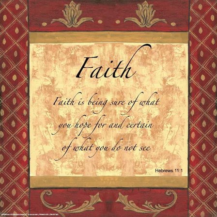 Words to Live By, Traditional - FAITH by Debbie DeWitt art print
