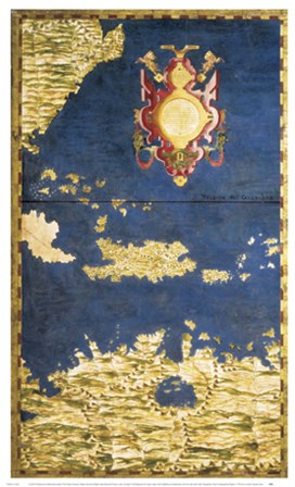 Map of the Caribbean and Venezeula by Danti Ignazio art print