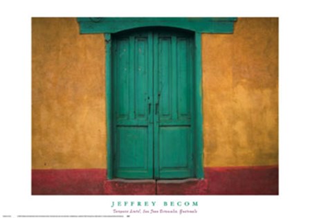 Turquoise Lintel, San Juan Ostuncalco, Guatemala by Jeffrey Becom art print