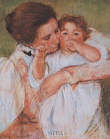 Mother and Child - Detail by Mary Cassatt art print