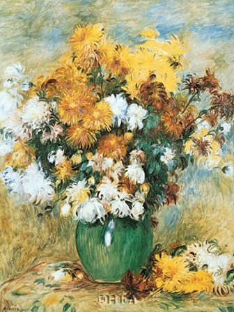 Vase of Chrysanthemums by Pierre-Auguste Renoir art print