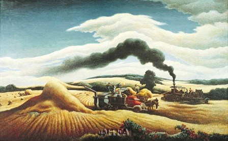Threshing Wheat by Thomas Hart Benton art print