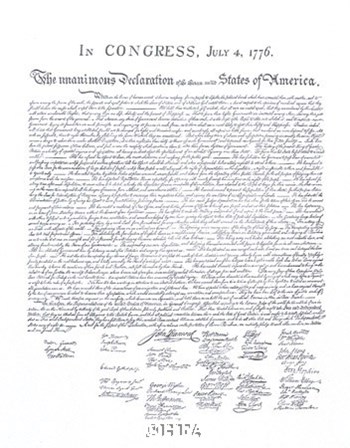 Declaration of Independence by Documents art print