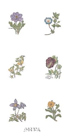 Floral Set (Set of Six) by Jean Louis Prevost art print