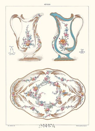 Pitchers and Tray by Sevres -anon. Porcelain art print