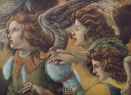 Angels (Detail from The Coronation) by Sandro Botticelli art print