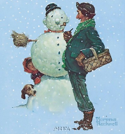 Snow Sculpturing by Norman Rockwell art print