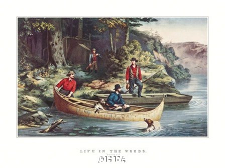 Life in the Woods by Currier and Ives art print