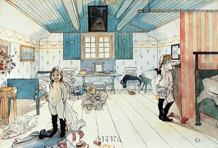 The Room of Mammy and the Small Girls by Carl Larsson art print