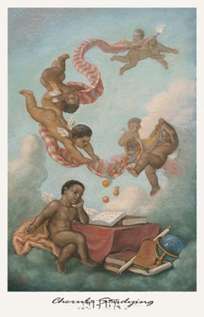 Cherubs Studying by Tim Ashkar art print