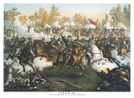 Battle of Cedar Creek by Kurz and Allison art print