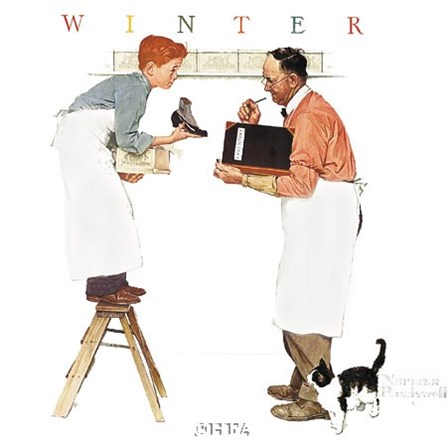 Year End Count by Norman Rockwell art print