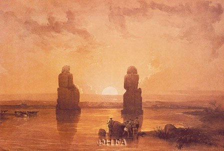 Statues of Memnon at Thebes by David Roberts art print