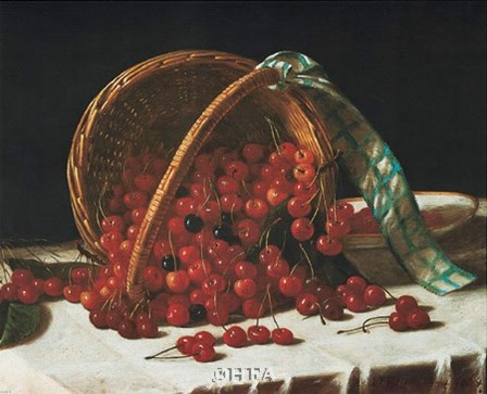 Basket of Cherries by John f. Francis art print