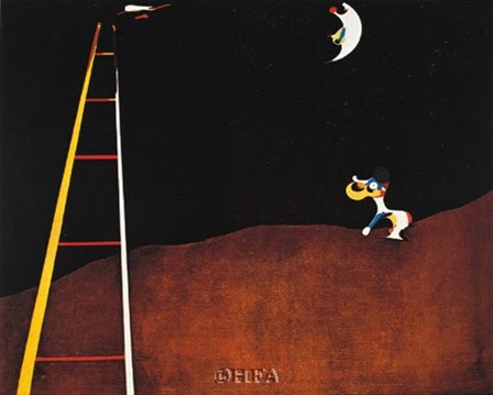 Dog Barking at the Moon by Joan Miro art print