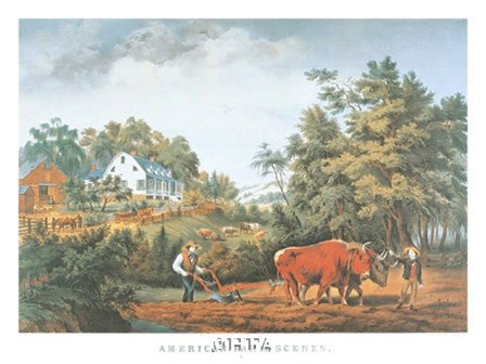 American Farm Scenes by Currier and Ives art print