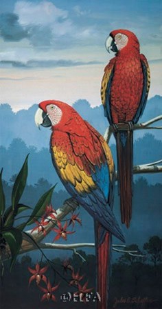 Scarlet Macaw by Jules Scheffer art print