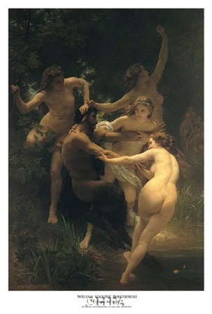 Nymphs and Satyr by William Adolphe Bouguereau art print