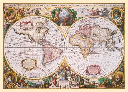Flemish 1512-1594 by Mercator Map art print