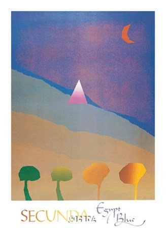 Egypt Blue/One Moon/Four Trees by Arthur Secunda art print