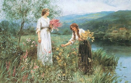 Gathering Flowers by Henry J. Y. King art print