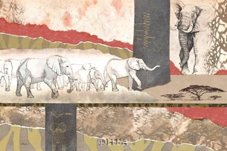 Serengeti Elephants by Joseph Poirier art print