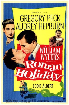 Roman Holiday Gregory Peck &amp; Audrey Hepburn art print