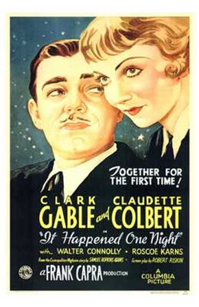 It Happened One Night Gable And Colbert art print