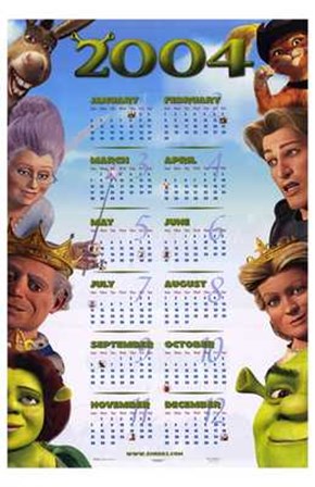 Shrek 2 Calendar 2004 art print