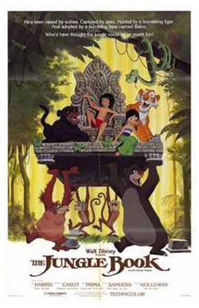 The Jungle Book Mowgli on Aztec Throne art print