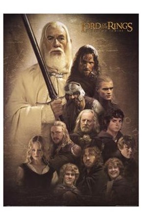 Lord of the Rings: the Two Towers Cast art print