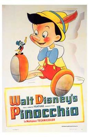 Pinocchio with Jiminy Cricket art print
