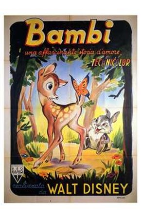 Bambi Walt Disney art print