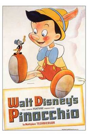 Pinocchio with Jiminy Cricket art print