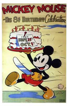 Mickey Mouse in His 8Th Birthday Celebra art print