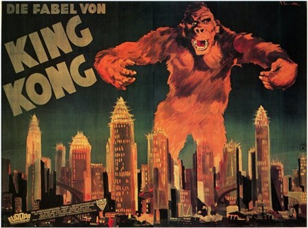 King Kong City Skyline art print
