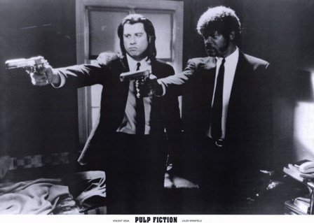 Pulp Fiction Shooting Black and White art print