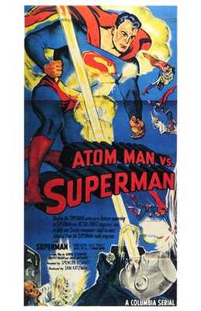 Atom Man Vs Superman Tall art print