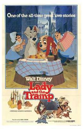 Lady and the Tramp Great All-time Love Story art print