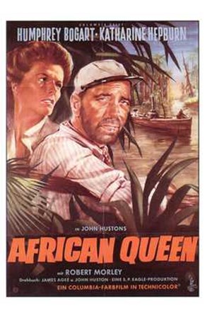 The African Queen Bogart &amp; Hepburn art print