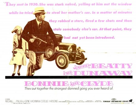 Bonnie and Clyde Pink art print